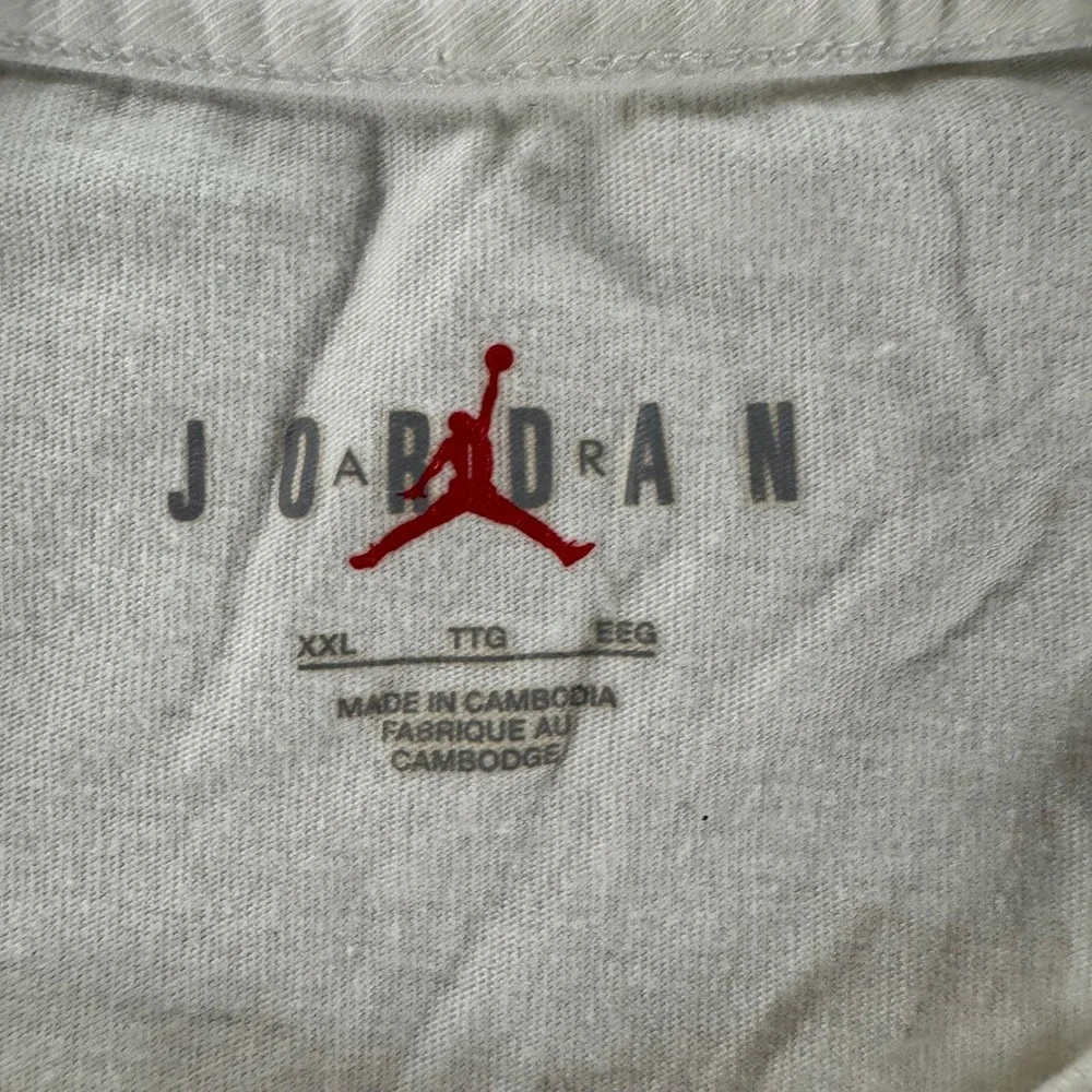 Jordan Flight T-Shirt Mens XXL White Good Jumpman Graphic Cotton Tee